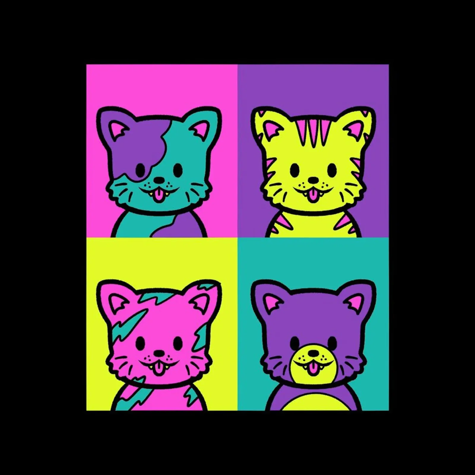 Cat Pop Art pellicola backlit da Tobe Fonseca