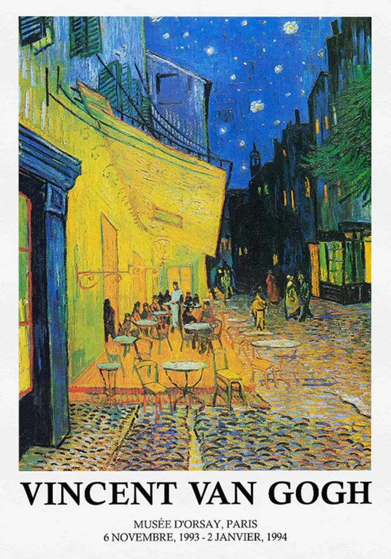 Vincent van Gogh Exhibition Poster - Café Terrace at Night acrylic glass by ashcraft shop