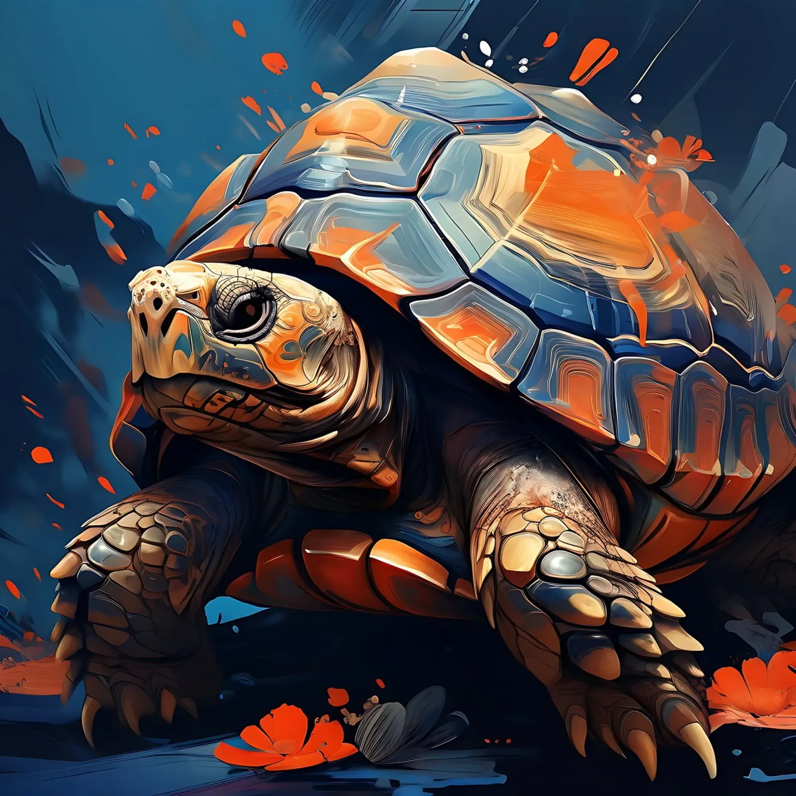 Turtle_style_F_1 canvas by Tierisch bunt by LK