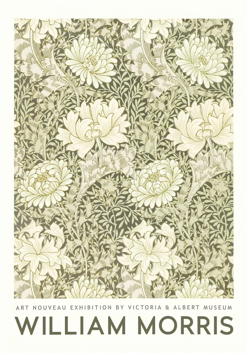 William Morris Chrysantheme 1877 Backlit Folie von Jam Poster