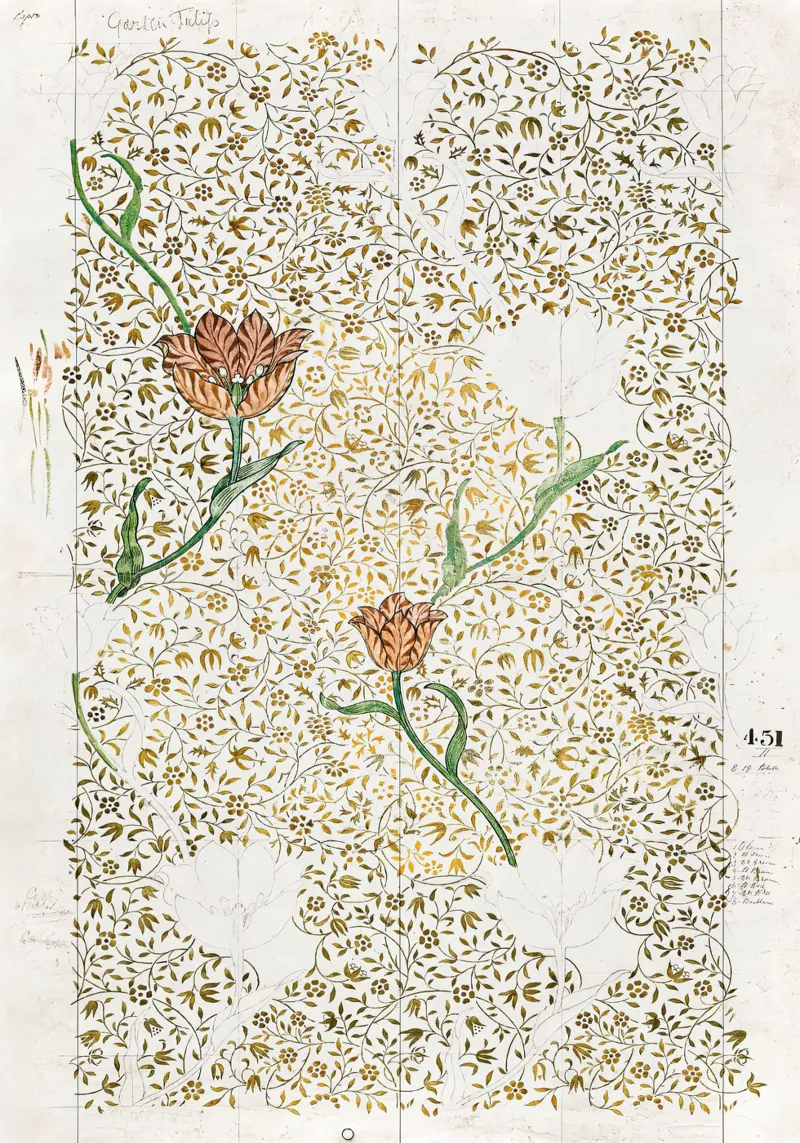 Tulipano da giardino William Morris 1885 poster con telaio in plastica da Jam Poster