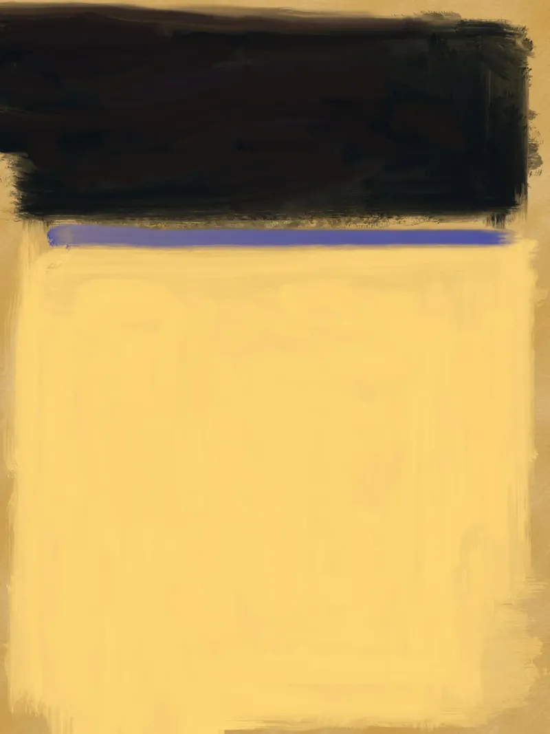 Groot geel abstract canvas van Little Dean