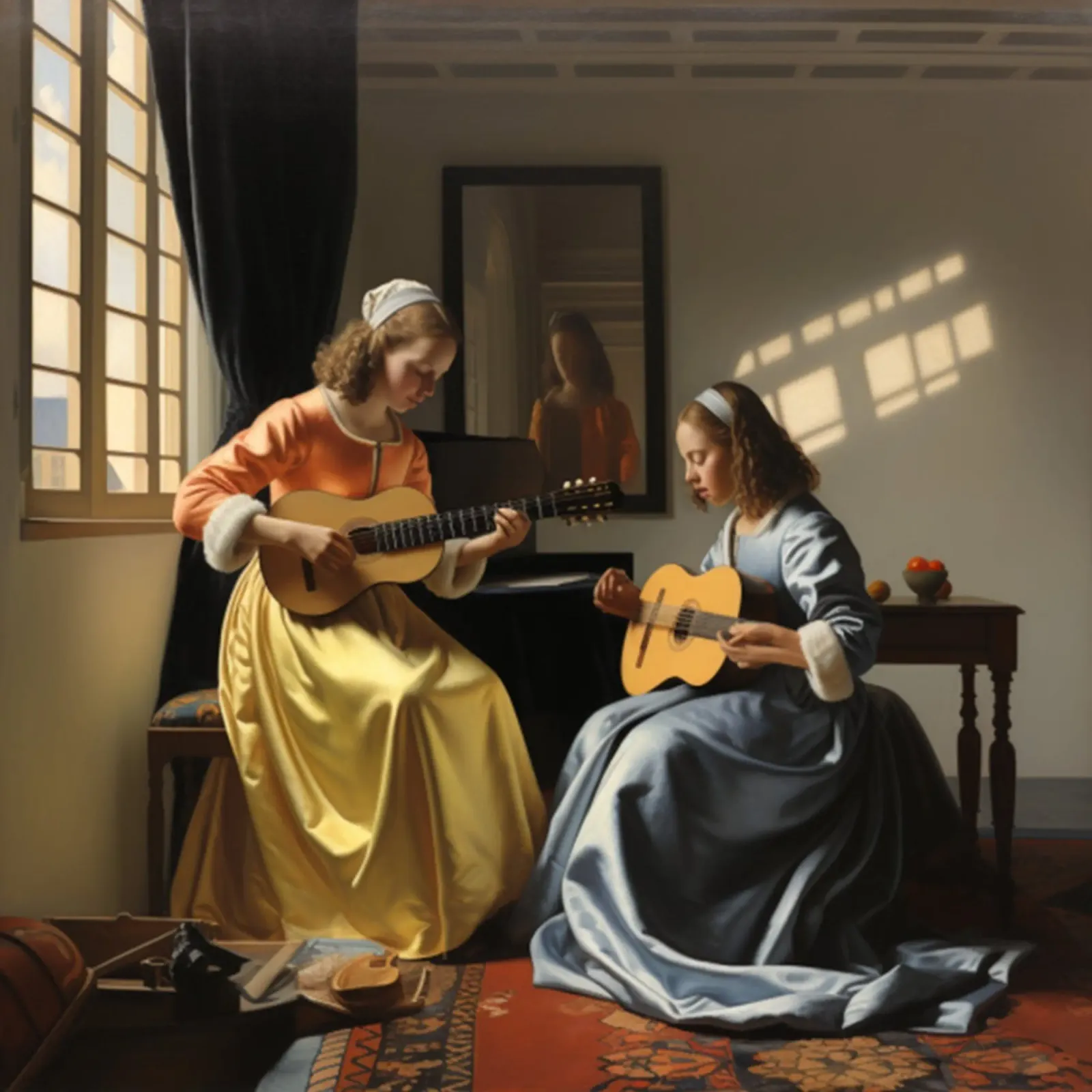 donna suona la chitarra pellicola backlit da The Dinda