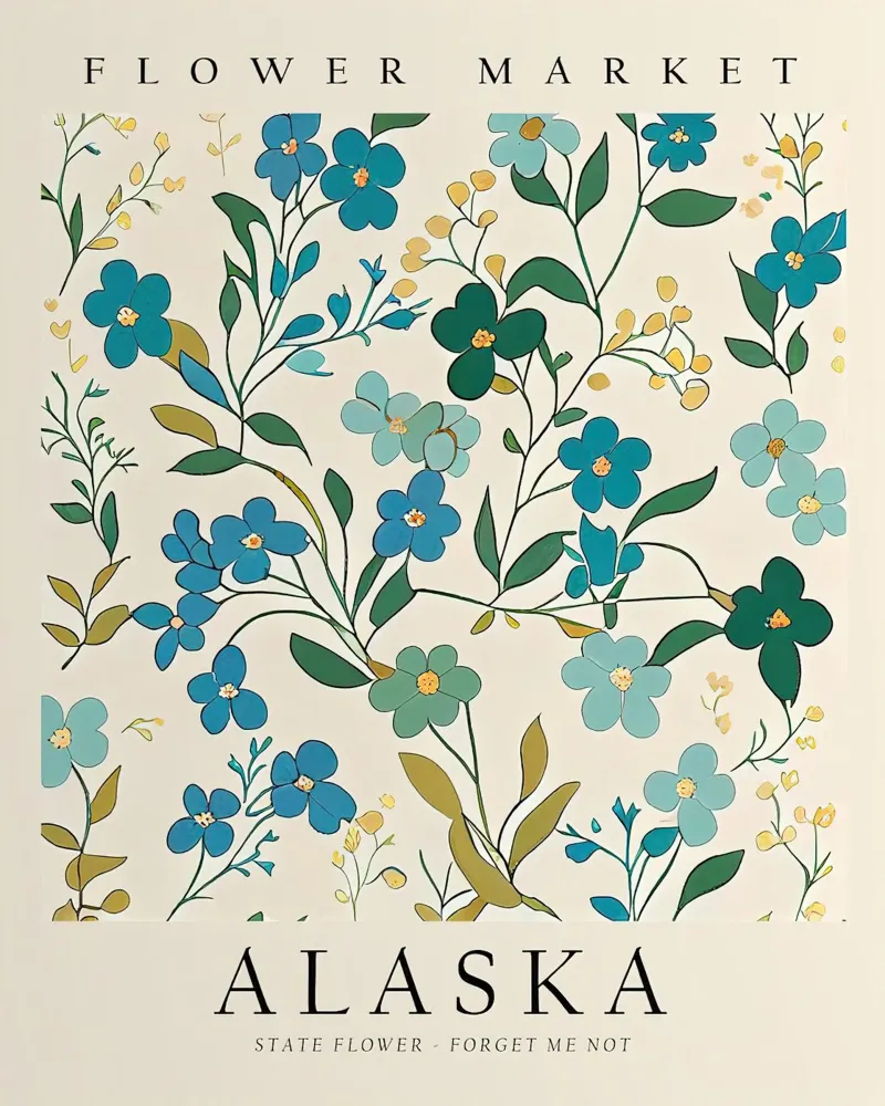 Fiore di Stato dell'Alaska tela con Cornice a cassetta da harris shop