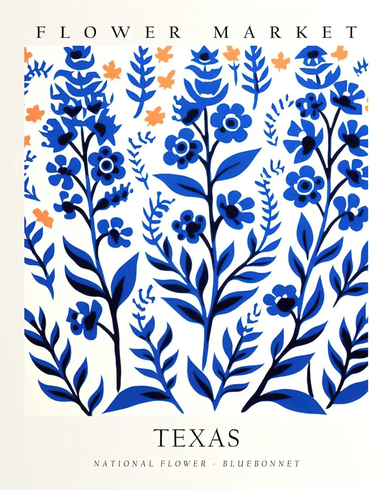 Mercato dei fiori del Texas tela con Cornice a cassetta da harris shop