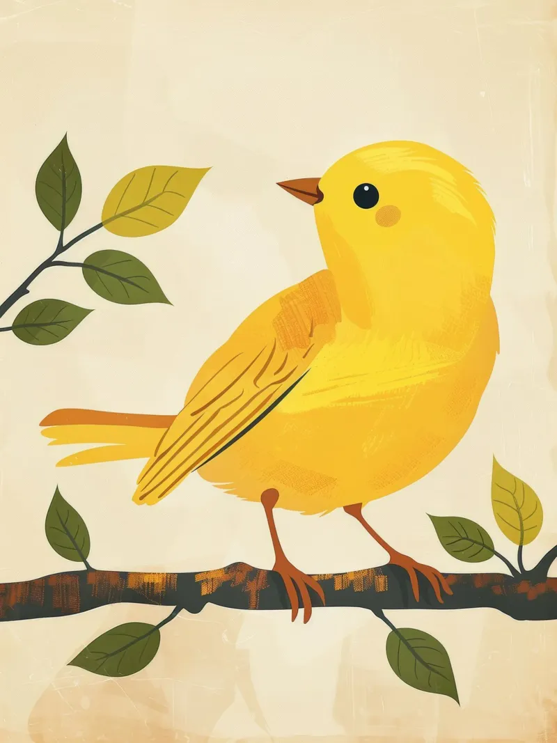 Un canari jaune vif chante sous le soleil hahnemühle de DesignDoodle