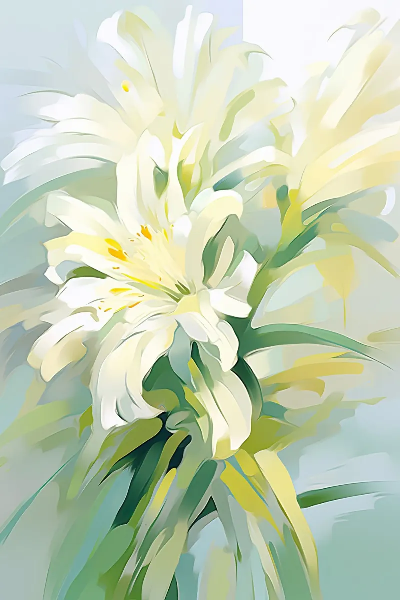 Fiori verdi e bianchi pellicola backlit da Imagine