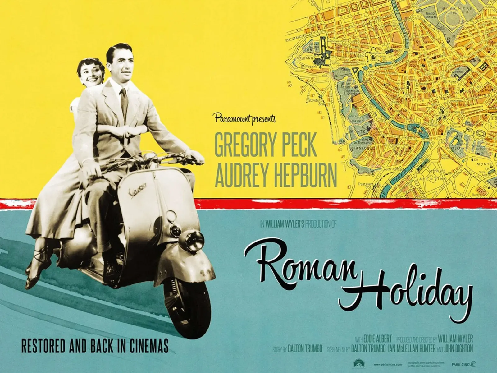 Audrey Hepburn, Gregory Peck - Vacanze romane, 1953 poster con telaio in plastica da harris shop