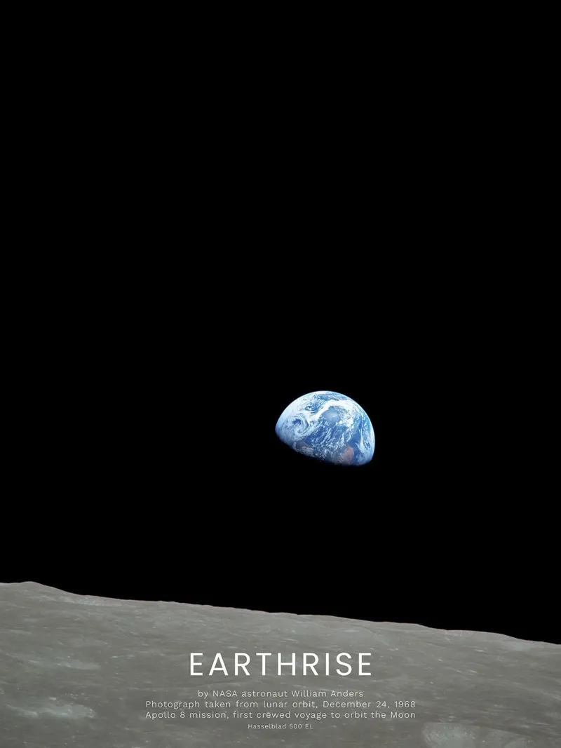 Earthrise - Apollo 8 pellicola backlit da harris shop
