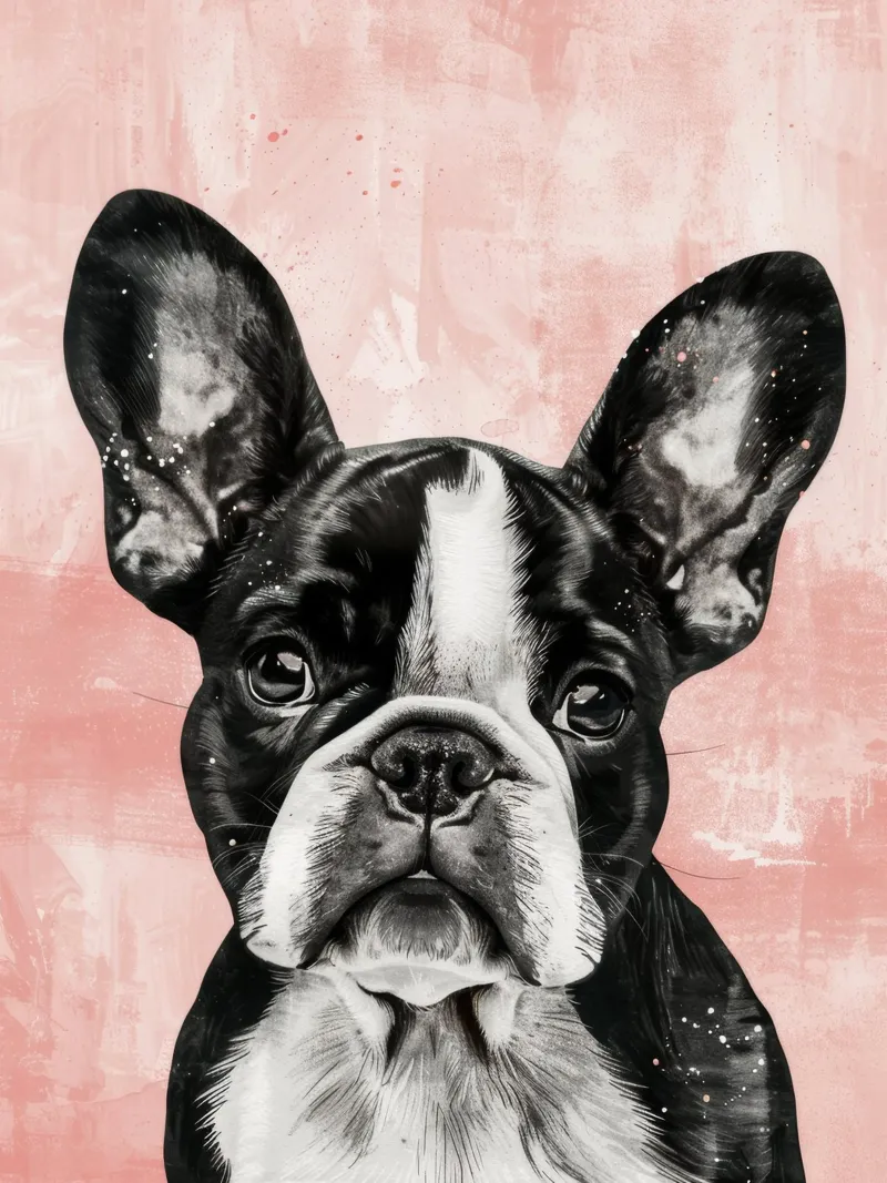 Bulldog dallo sguardo dolce, che riposa serenamente in un attimo pellicola backlit da DesignDoodle