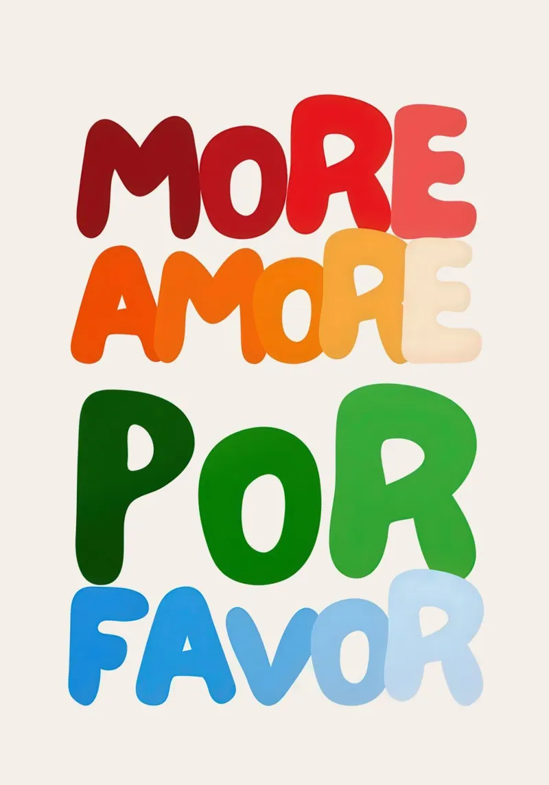 More Amore Por Favor (White) pellicola backlit da Attaboy Dsgn