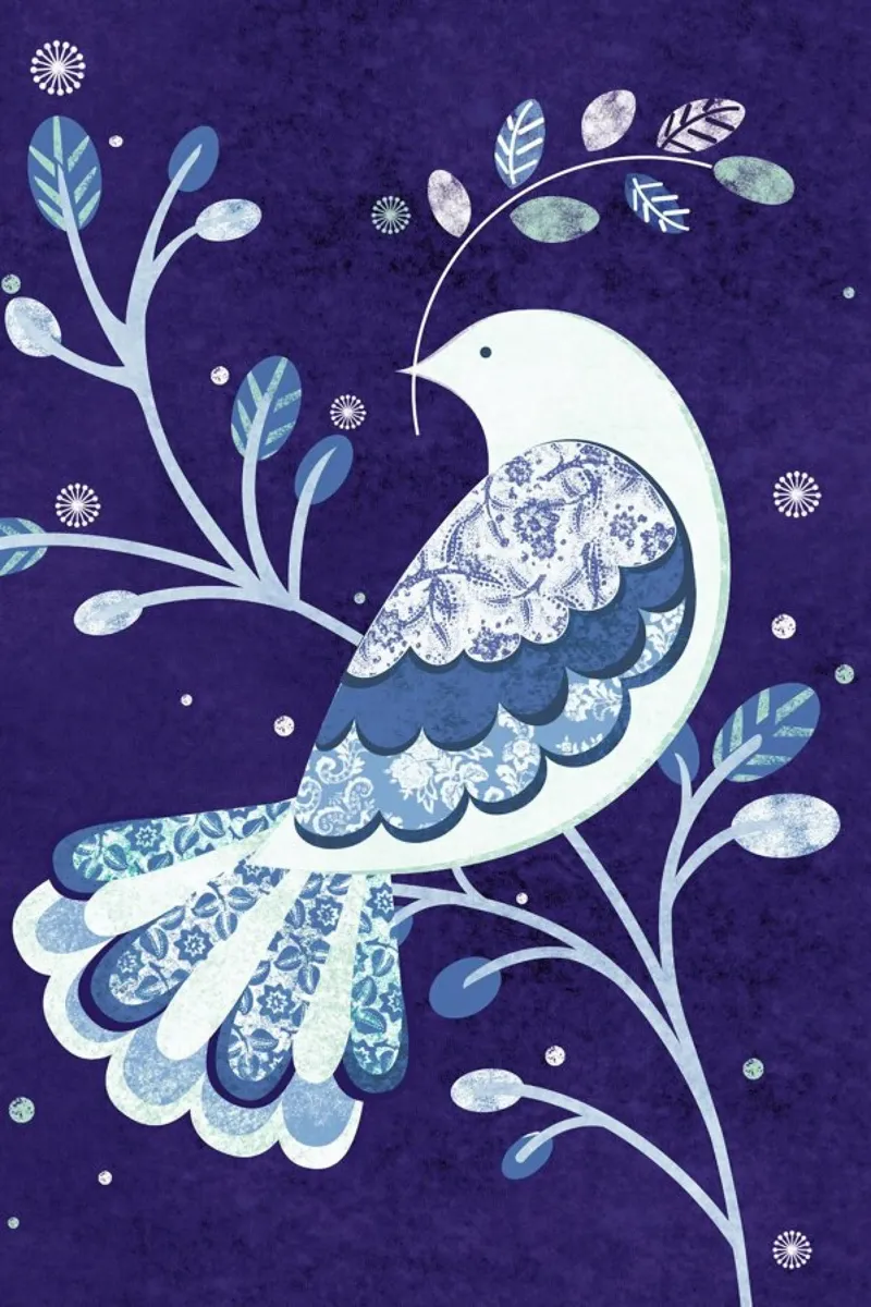 Winter Dove poster con telaio in legno da Catherine Aguilar