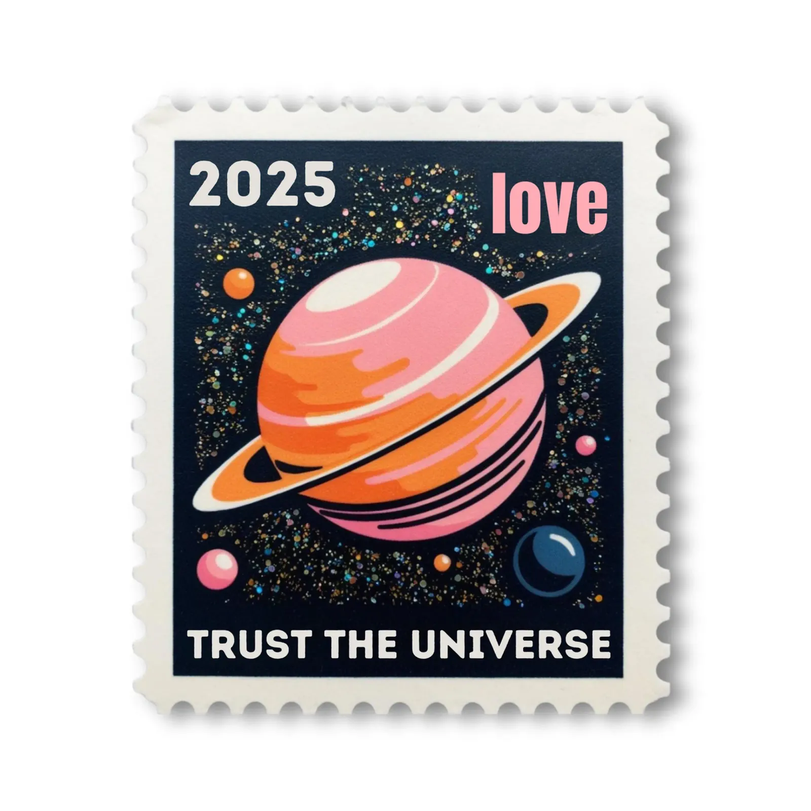trust the universe briefmarke tela con Cornice a cassetta da fummelhummel