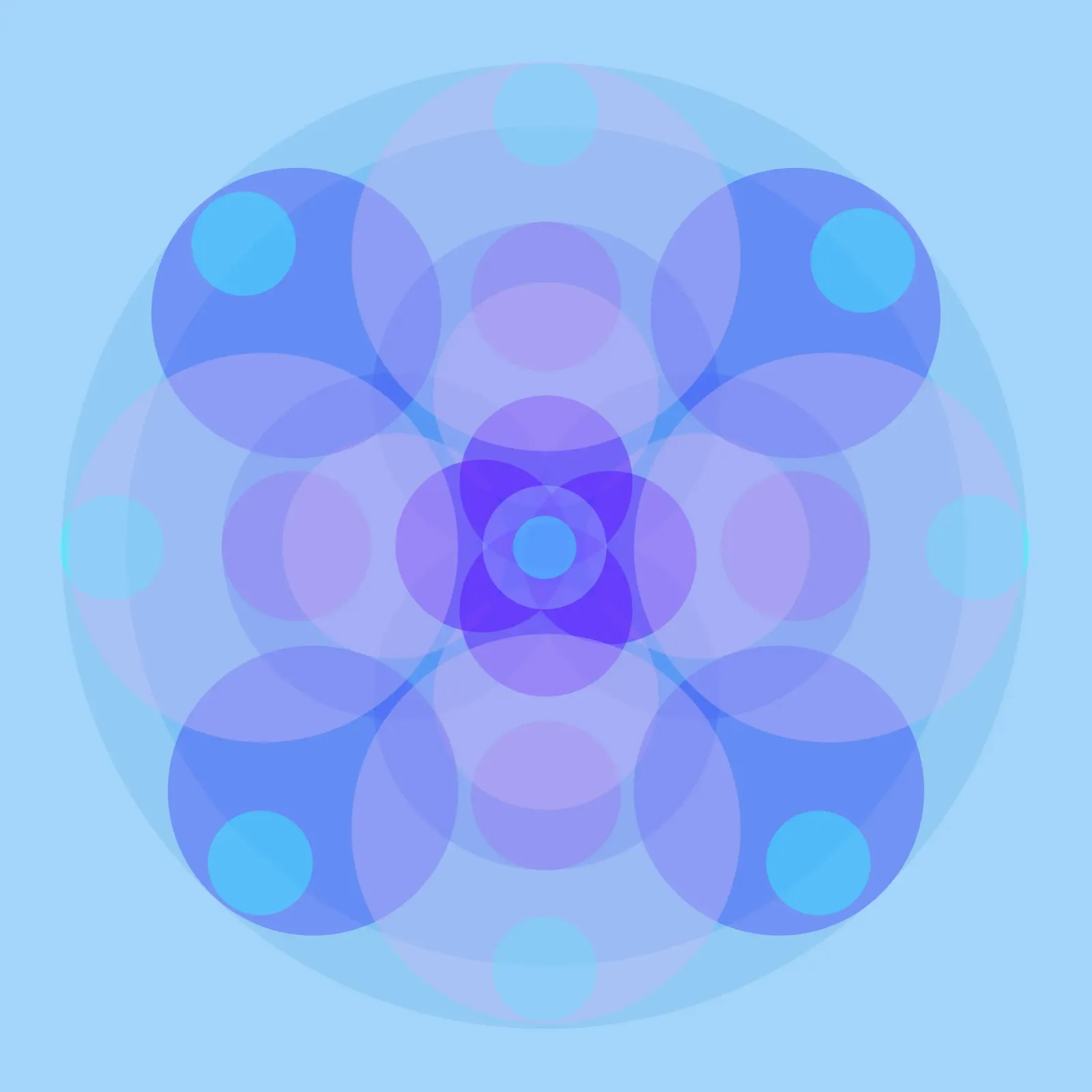 Mandala astratto floreale retrò blu-viola poster con telaio in legno da Lilou Art