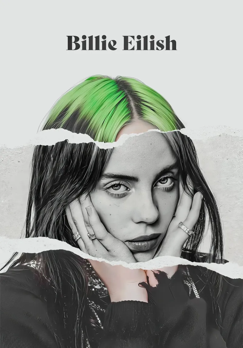 Billie Eilish pellicola backlit da Attaboy Dsgn