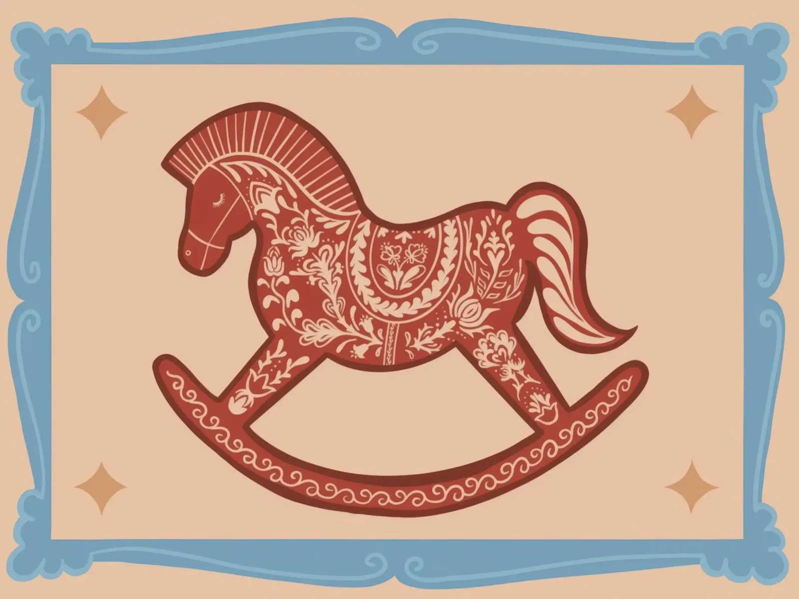 Rocking Horse – Childhood Memories tela con Cornice a cassetta da Attaboy Dsgn