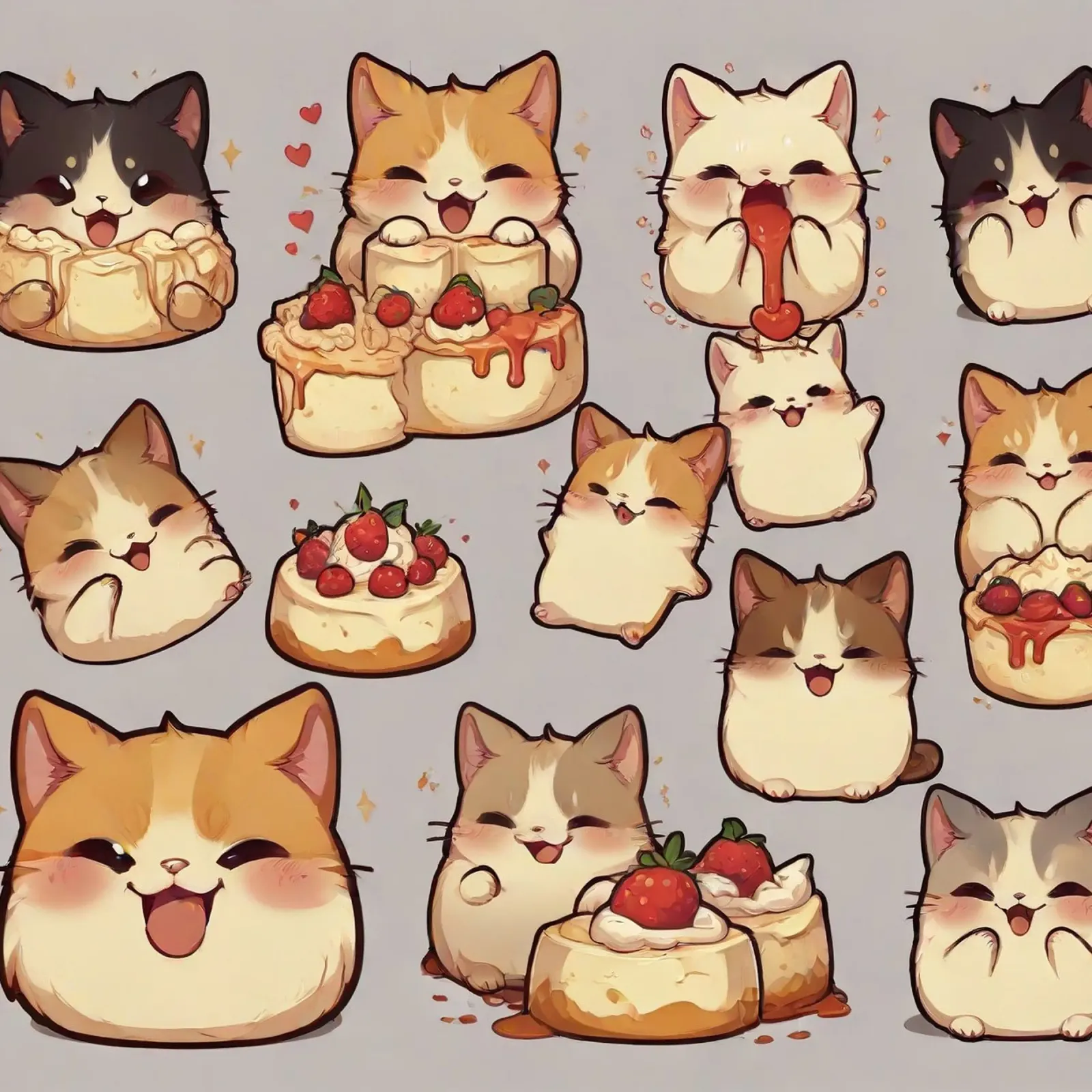 Gatto e pane alle fragole Carino pellicola backlit da brockcon Shop