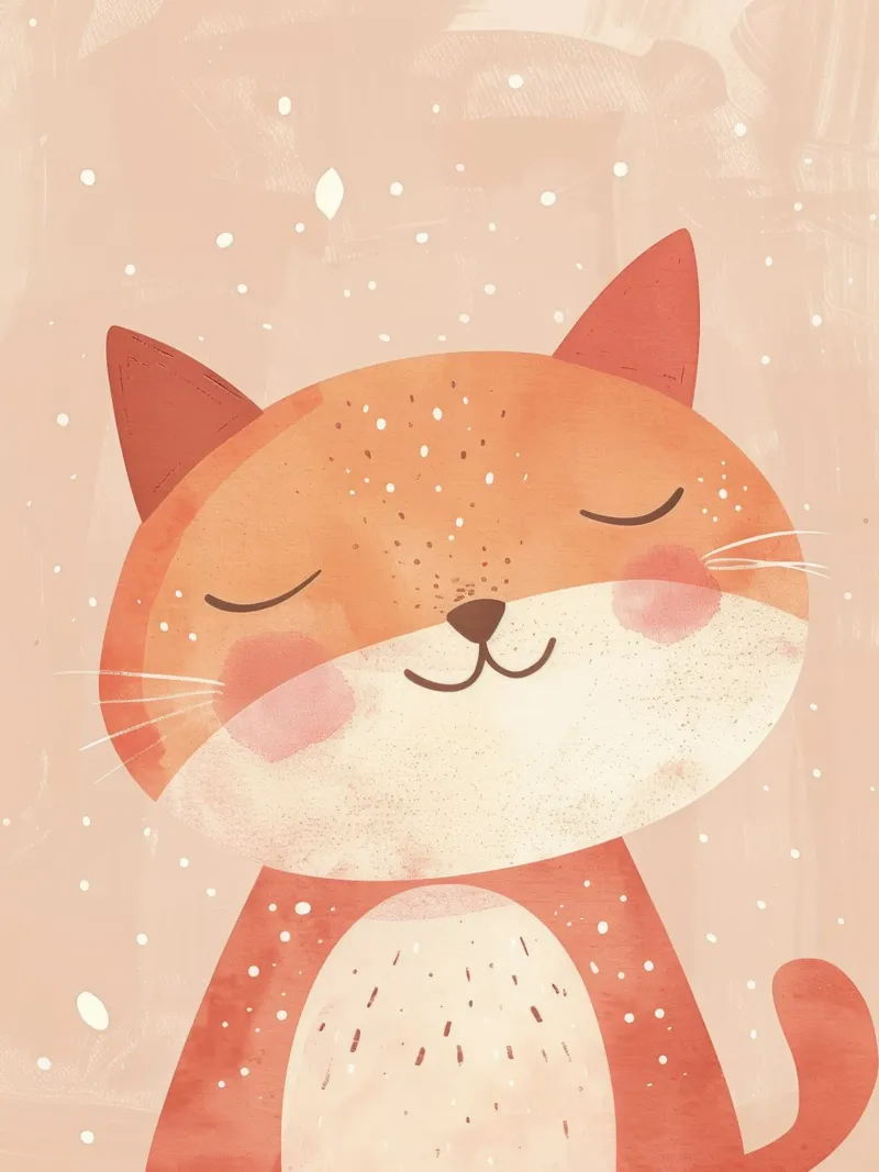 illustrazione di un simpatico gatto, che evoca un'atmosfera accogliente e sognante. pellicola backlit da DesignDoodle