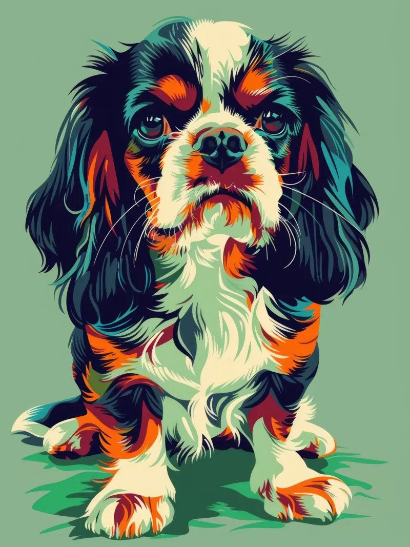 Cavalier King Charles colorato pellicola backlit da DesignDoodle