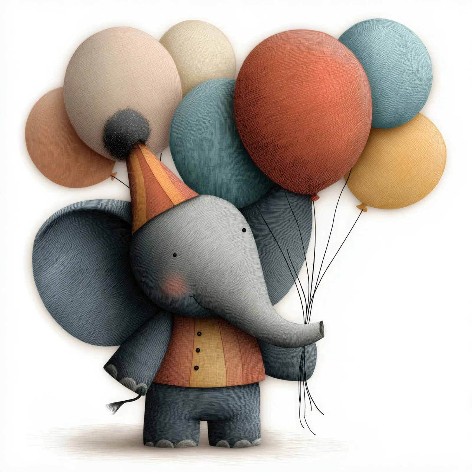 Elefante con palloncini carta hahnemühle da Pictura