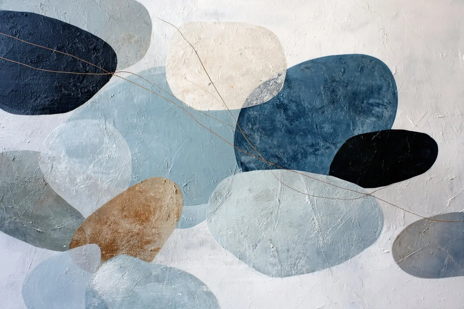 Calm Blue Wall Art With Organic Texture poster with plastic frame by Artbyvo
