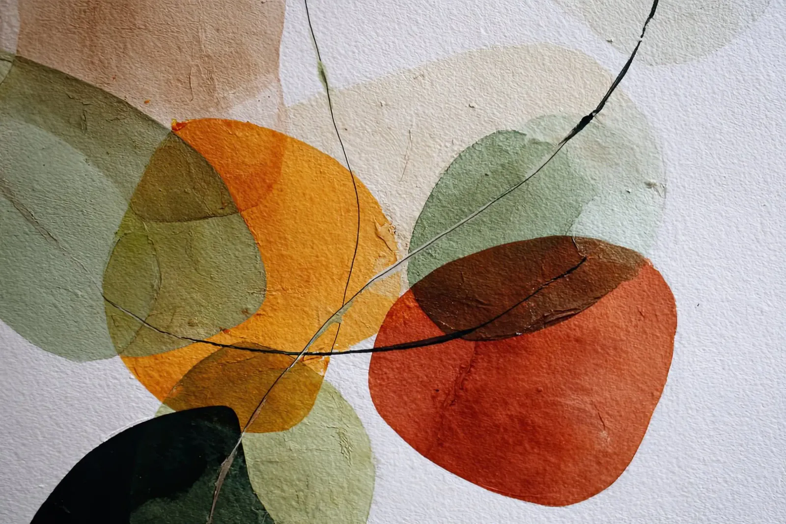 Warm Autumn Colors Abstract Wall Art poster with wooden frame by Artbyvo