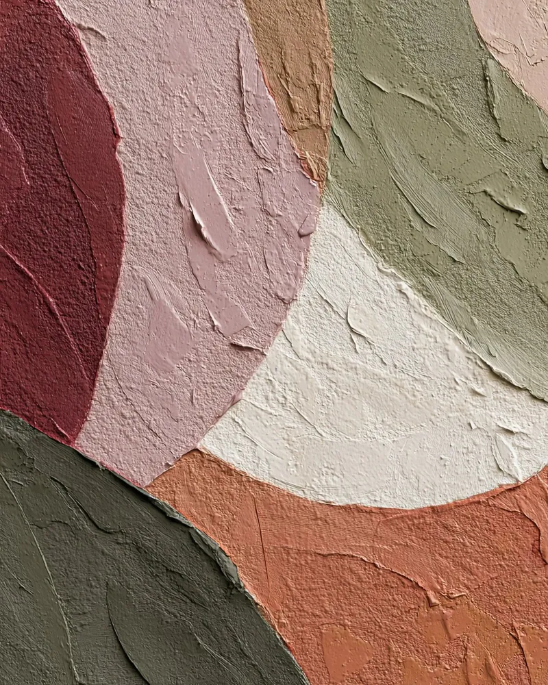 Muted Pink and Olive Organic Abstract Painting poster with wooden frame by Artbyvo