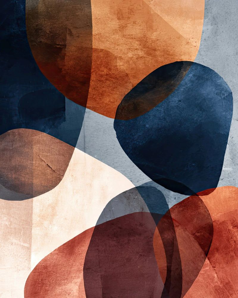 Bold Color Forms on Concrete Texture Background canvas by Artbyvo
