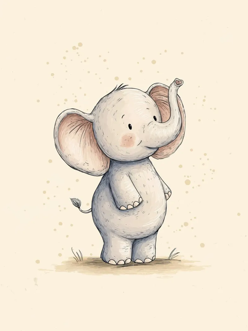 Elefante per la cameretta alluminio dibond da Pictura