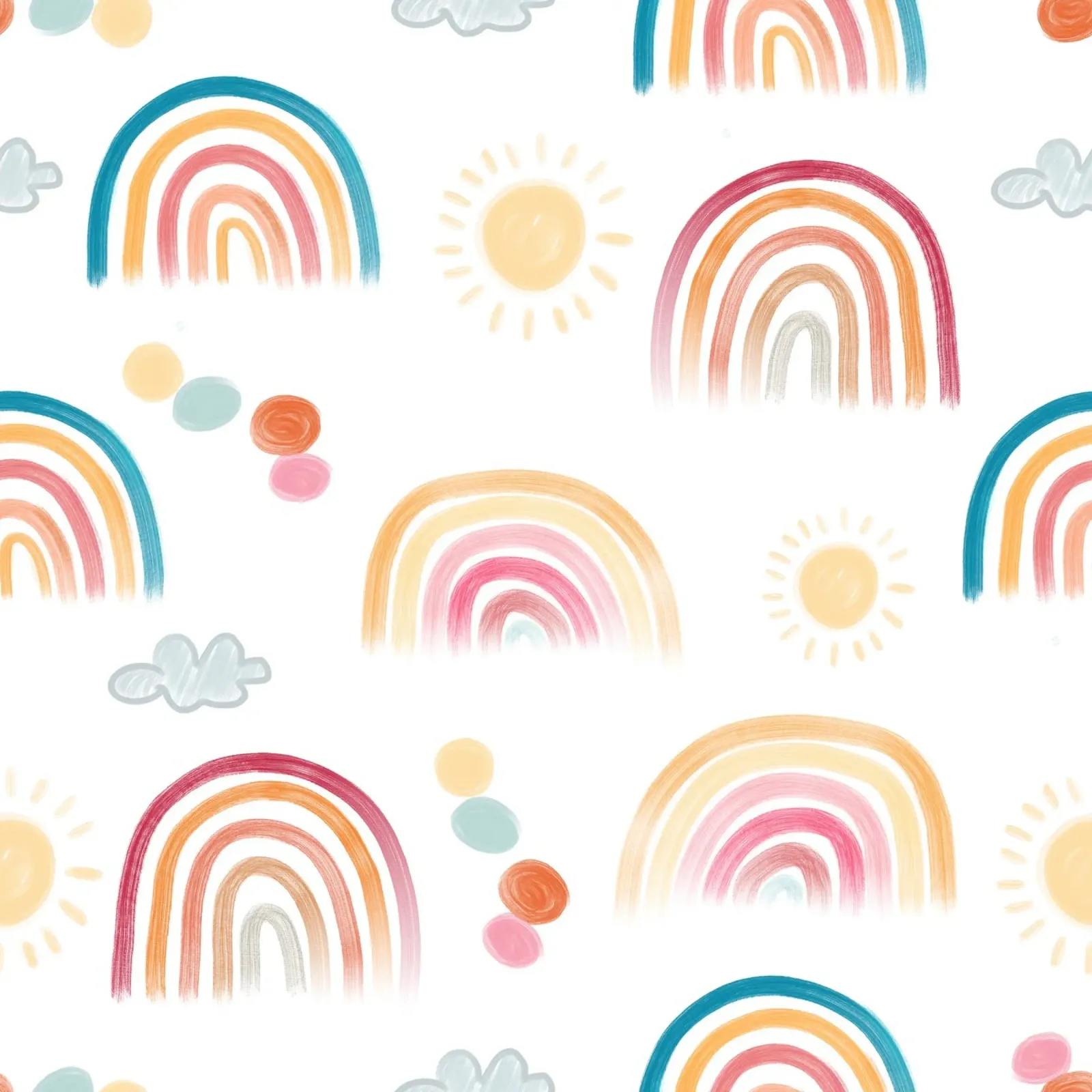 Rainbow days sun and clouds lovely pattern canvas by gulsengunel
