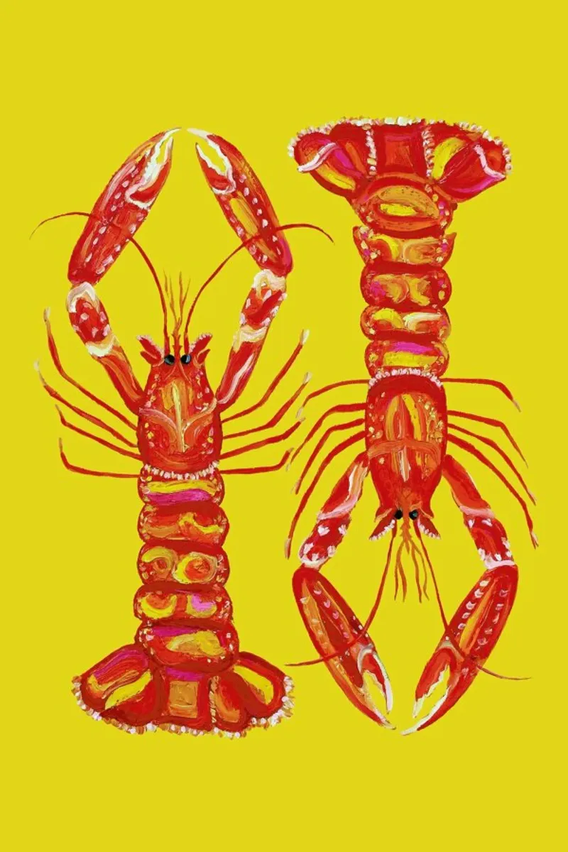 Langoustines On Yellow pellicola backlit da Alice Straker
