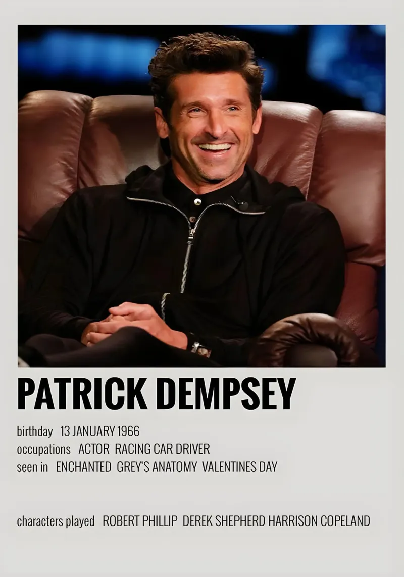 PATRICK DEMPSEY pellicola backlit da MVFminimalist