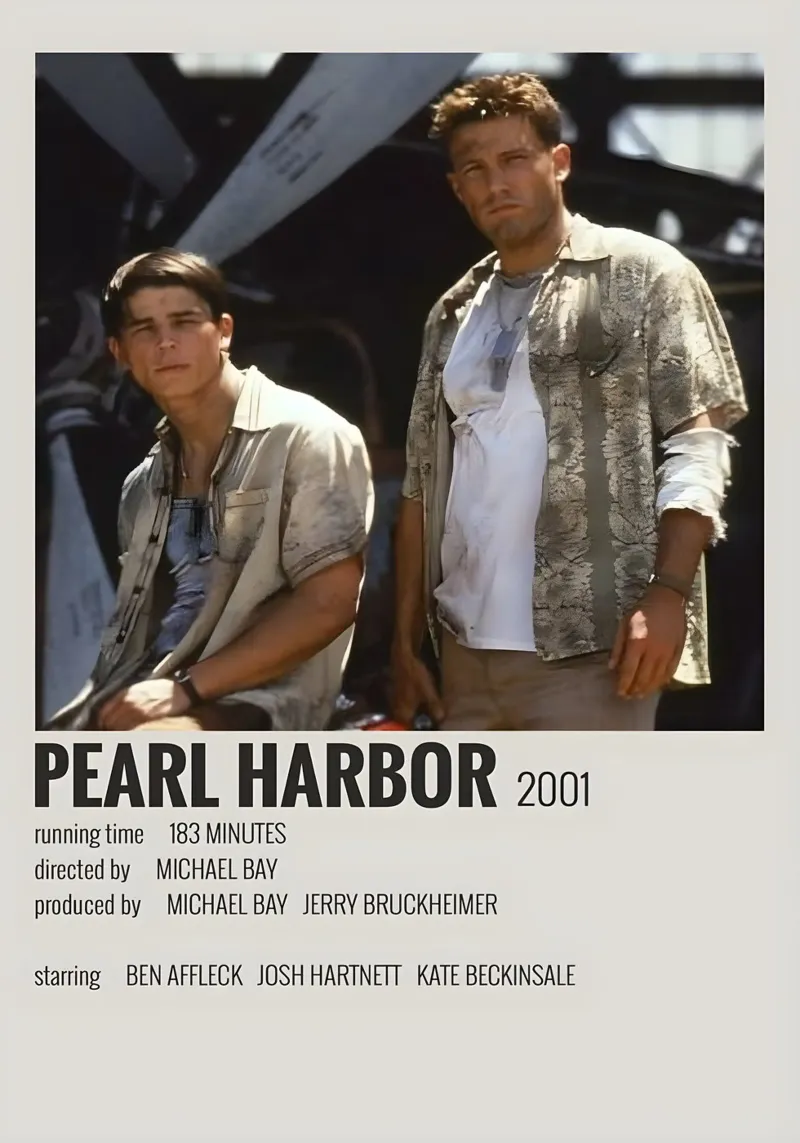 PEARL HARBOR 2001 pellicola backlit da MVFminimalist