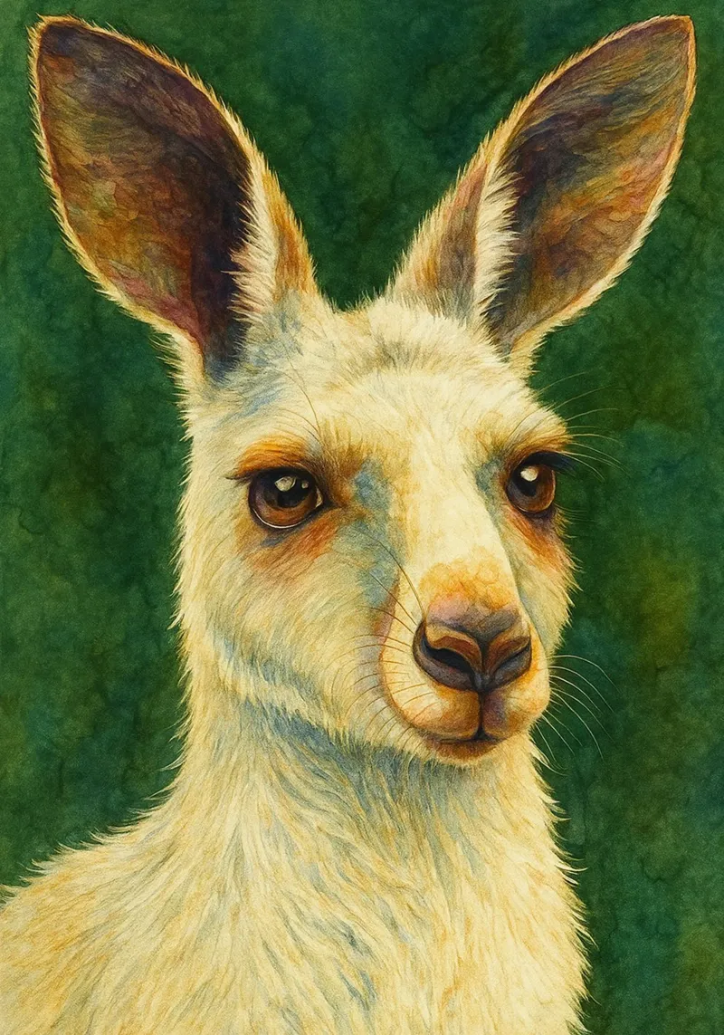 kangaroo colorfull painting acrylic glass by toegoe