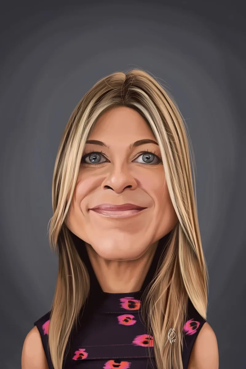 Jennifer Aniston poster con telaio in plastica da Rob Art | Illustration