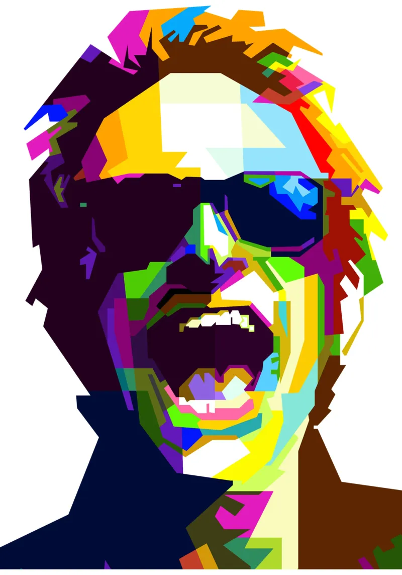 David Lee Roth WPAP Cantante hard rock poster con telaio in plastica da Artkreator
