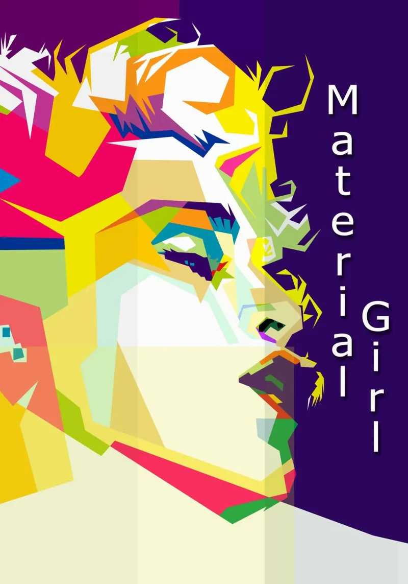 Madonna 80s Pop Singer Illustrazione WPAP poster con telaio in alluminio da Artkreator