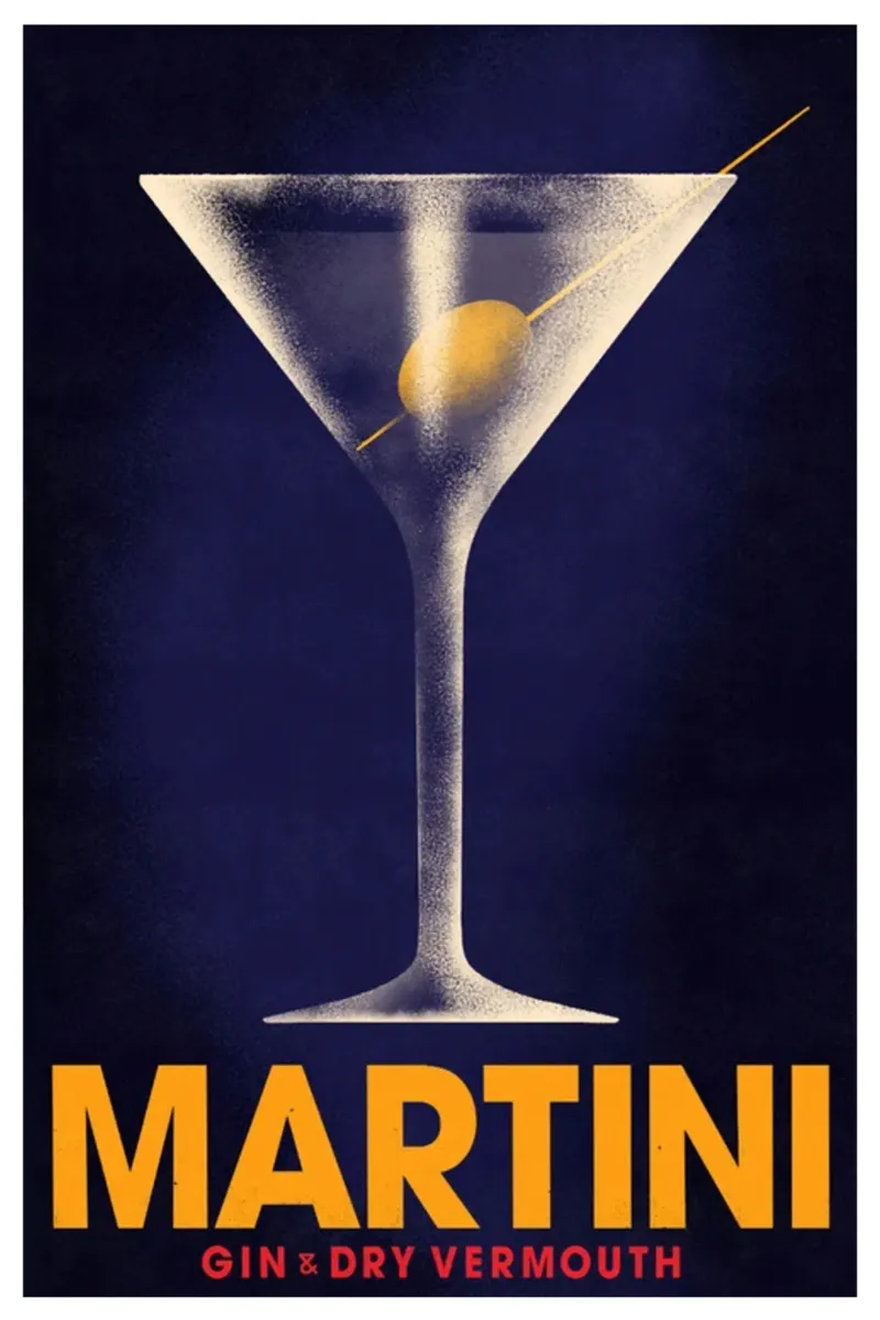 Poster Martini GIin e Dry Vermouth alluminio dibond da noahmiss