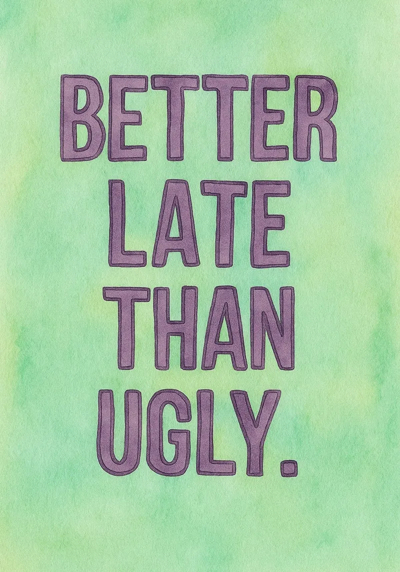 better late than ugly canvas by onelove