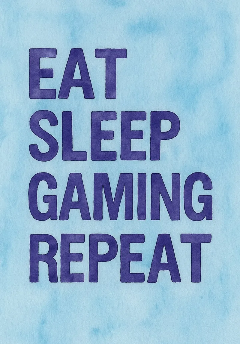 mangiare dormire giocare ripetere poster con telaio in legno da onelove