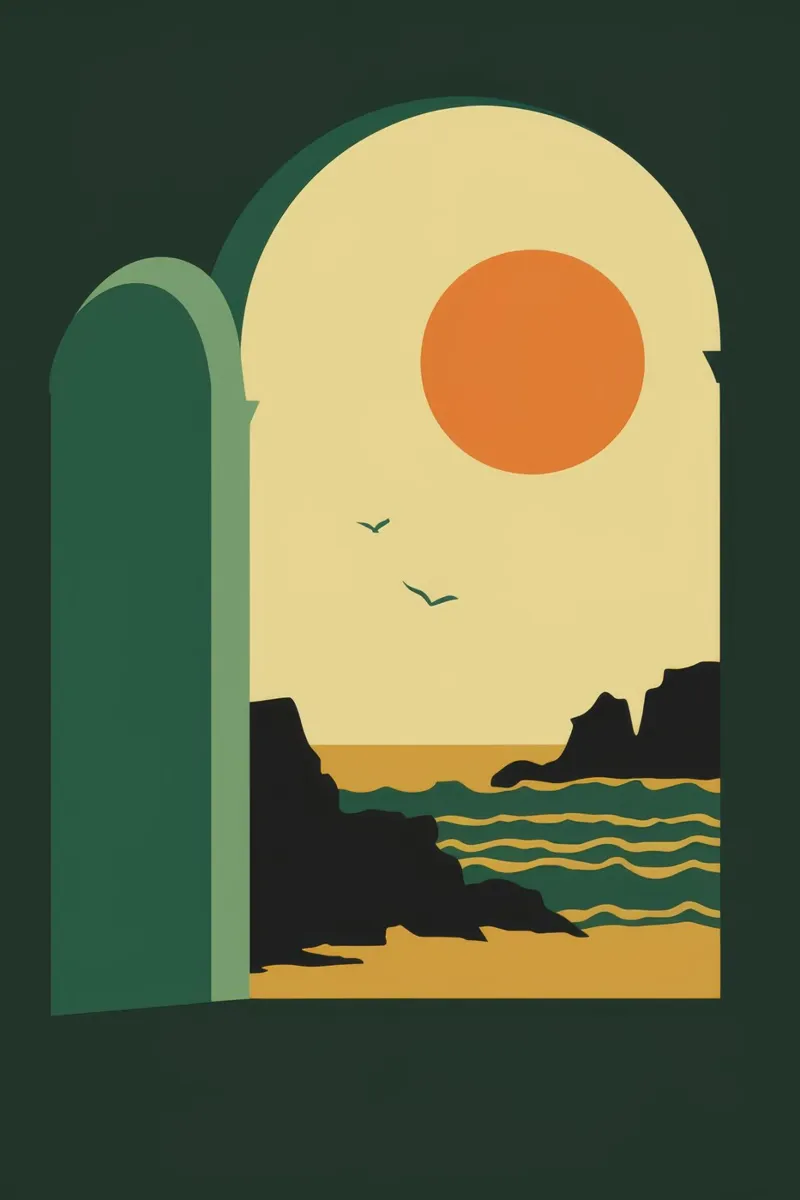 Vista ad arco sul mare poster da Muse Artworks