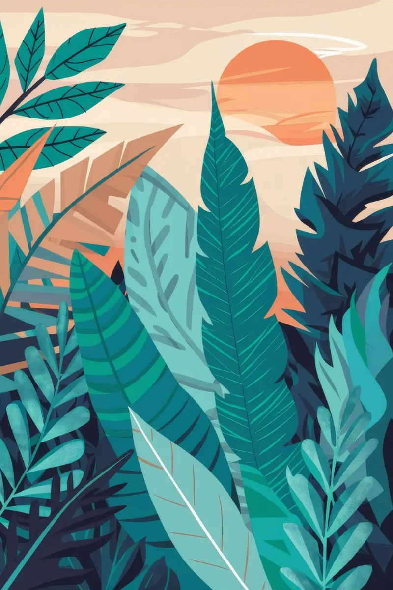 Strati di foglie tropicali carta hahnemühle da Muse Artworks