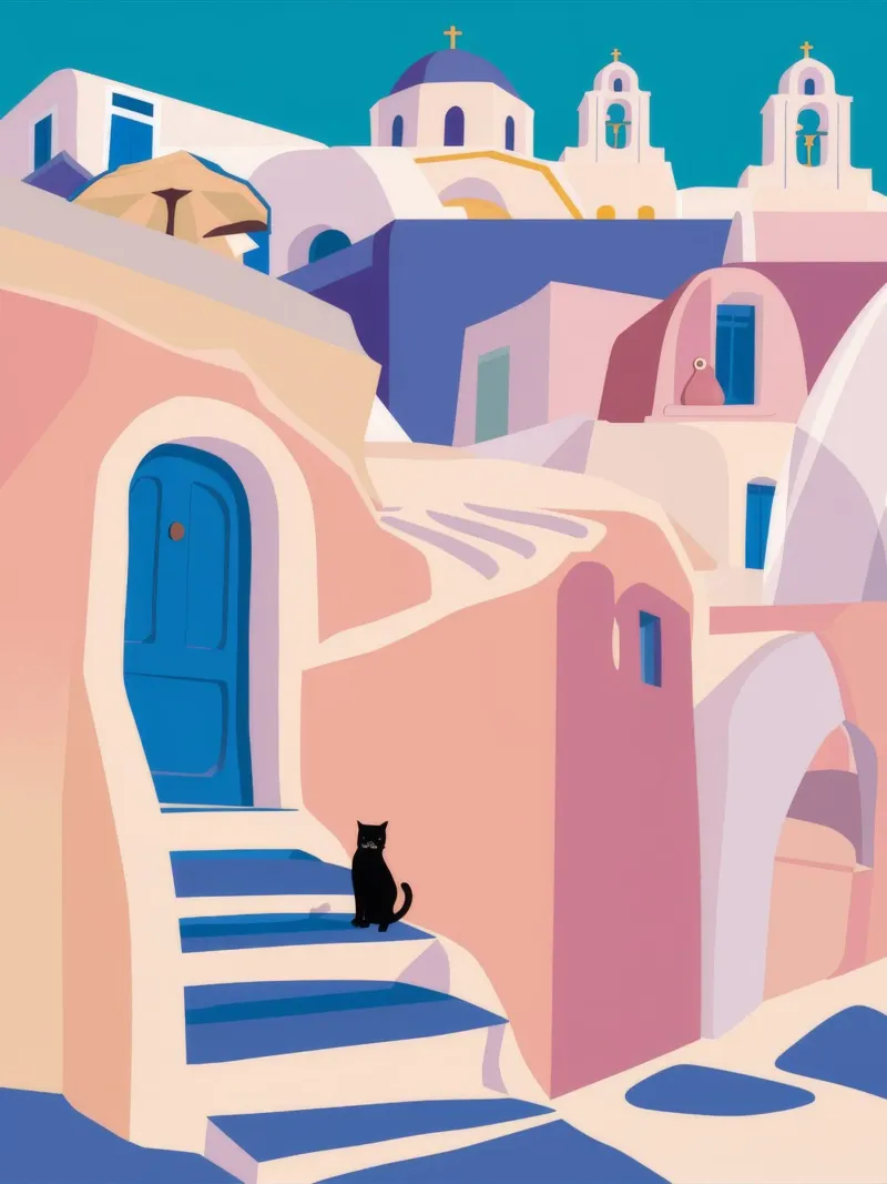 Puerta azul Gato negro aluminio dibond de Muse Artworks