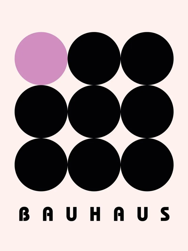 Bauhaus circles pattern canvas by Casa Calm