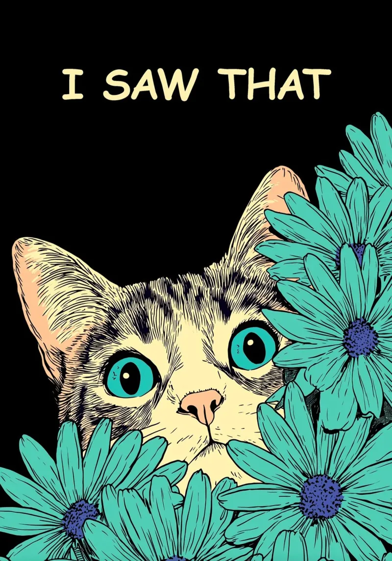 Grappige kat ik zag dat canvas met Baklijst van Fleur de Lys