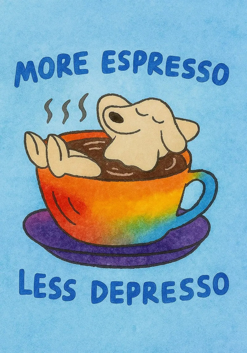 More Espresso Less Depresso pellicola backlit da onelove