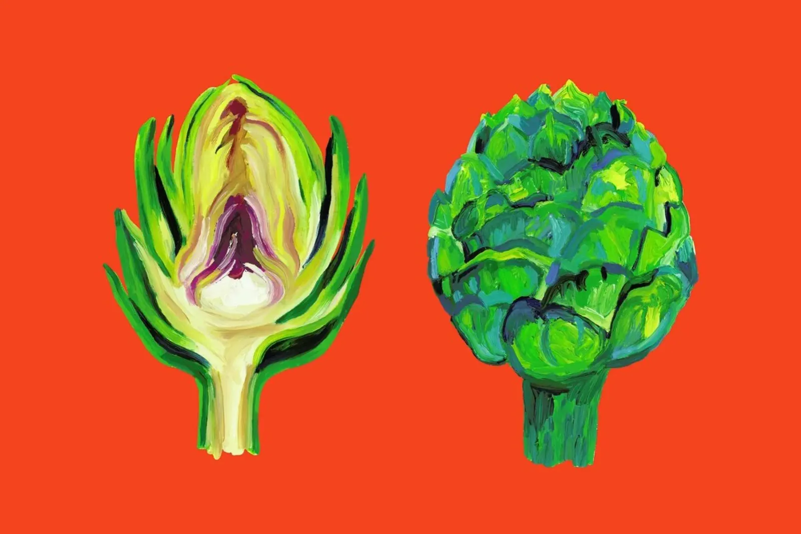 Artichokes On Orange carta hahnemühle da Alice Straker