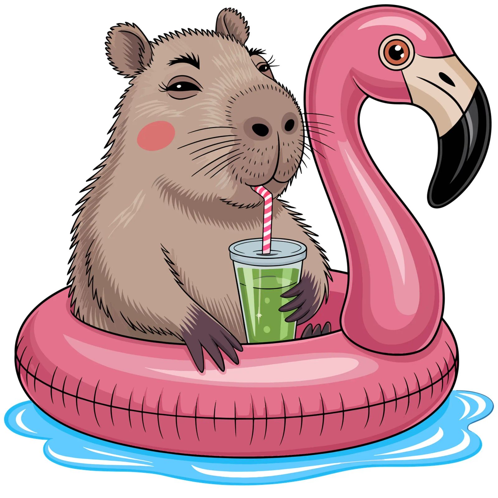 Capy & Bara Pool Flamingo carta hahnemühle da Capy & Bara