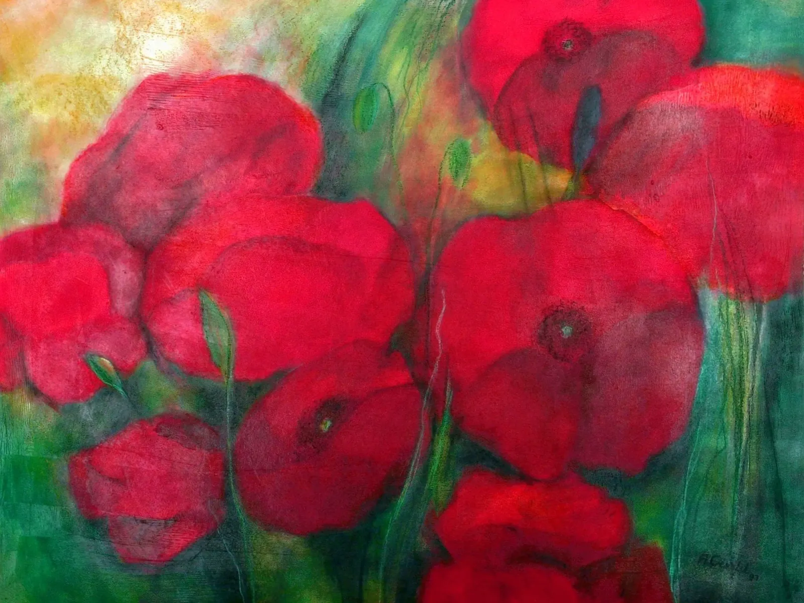 Mohnblumen carta hahnemühle da Anita Gewald