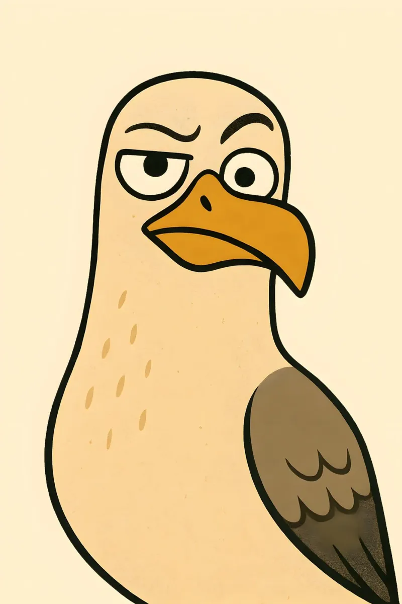 Sceptical Gull Companion Poster alluminio dibond da LittleMieschiefs